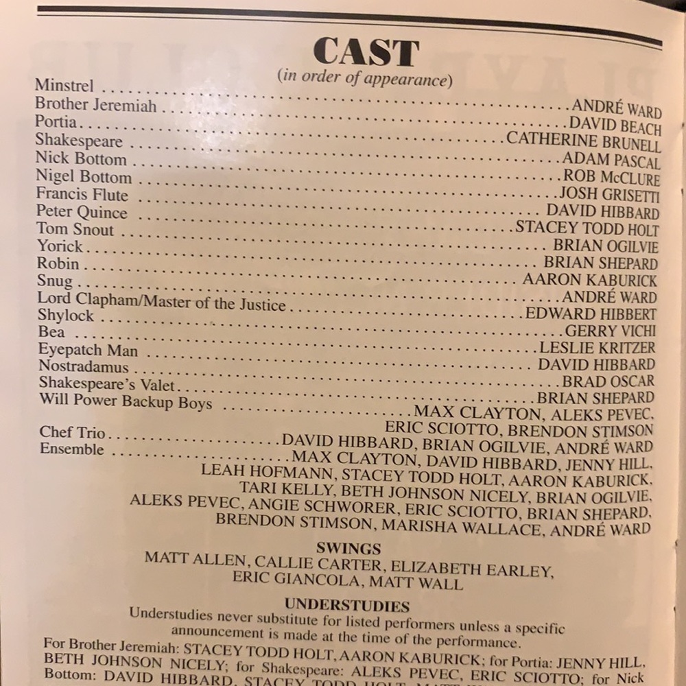 Something Rotten Playbill - Picture 3 of 3